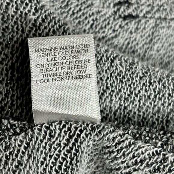 Christopher & Banks Black Silver Cowlneck Pullover Sweatshirt Misses Size M - Picture 7 of 8